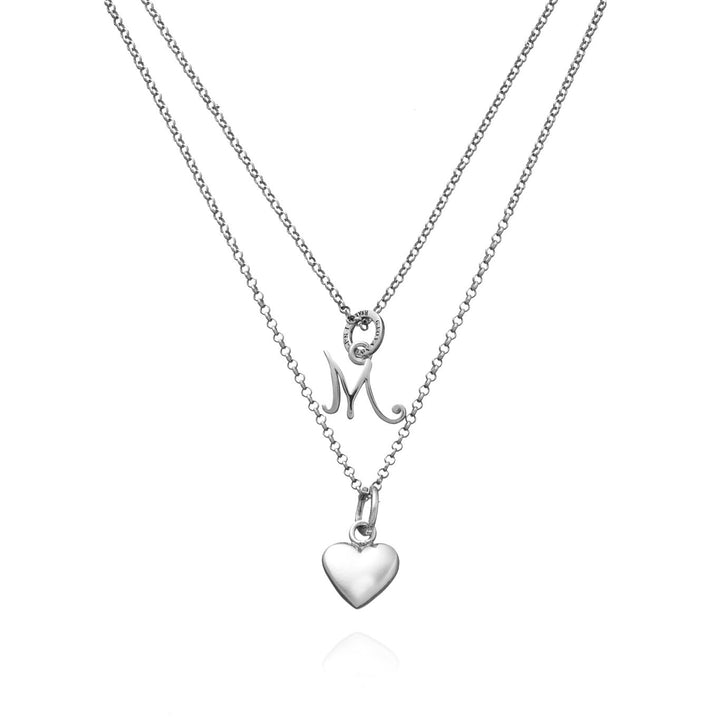 Giovanni Raspini Heart and Letter M necklace silver X01767