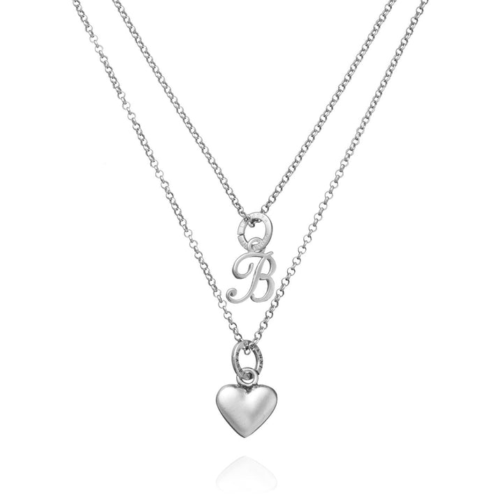 Giovanni Raspini Heart and Letter B necklace silver X01771