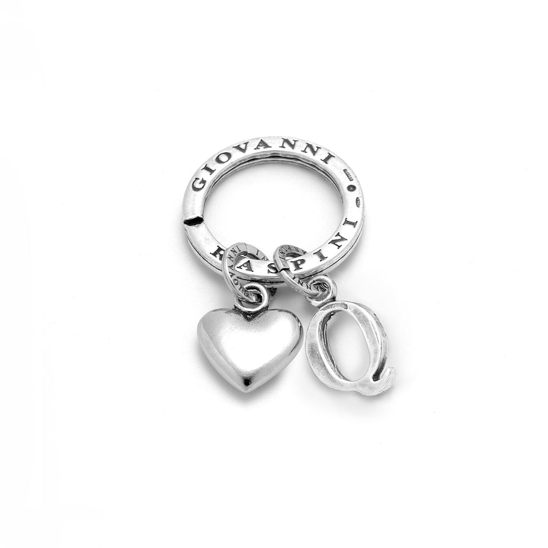 Giovanni Raspini Heart and Letter Q key ring silver X01857