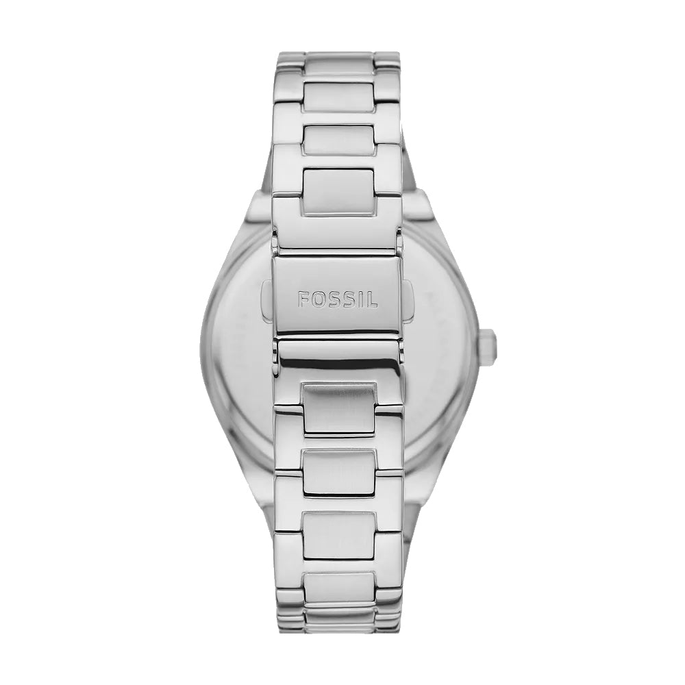 Fossiele scharline horloge 38 mm zilveren kwarts staal ES5300