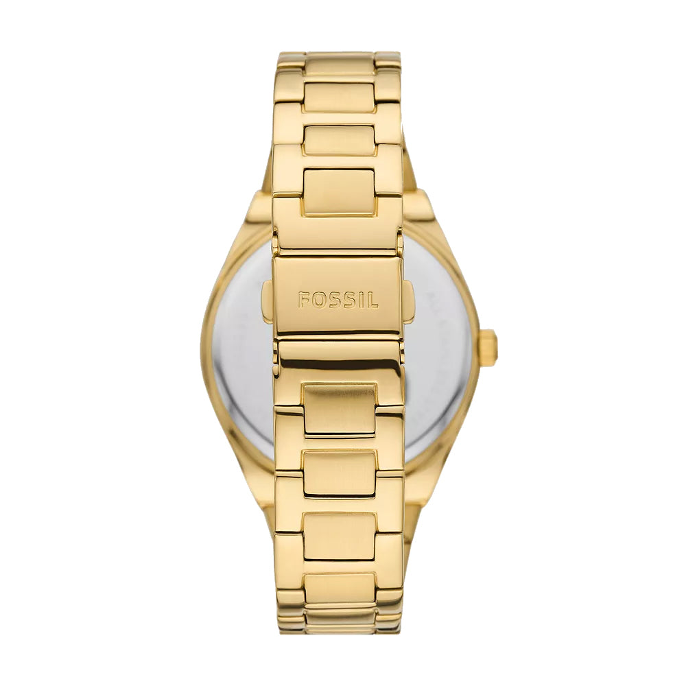 Scarlette fossile Watch 38 mm champagne quartz en acier PVD Gold Gold ES5299