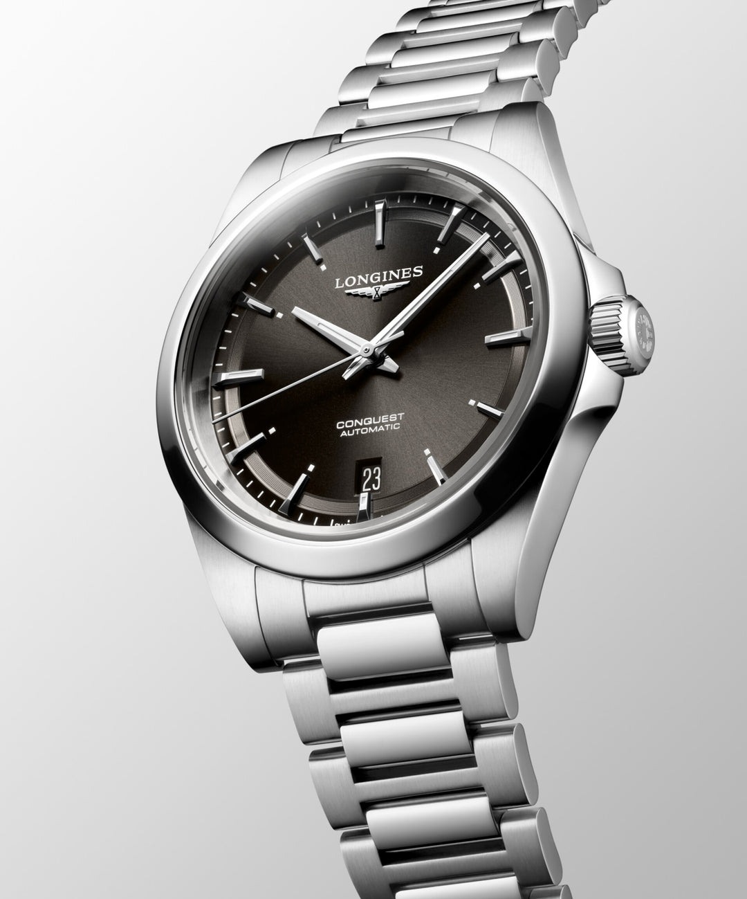 Montre Longines Conquest 38 mm en acier automatique noir L3.720.4.52.6