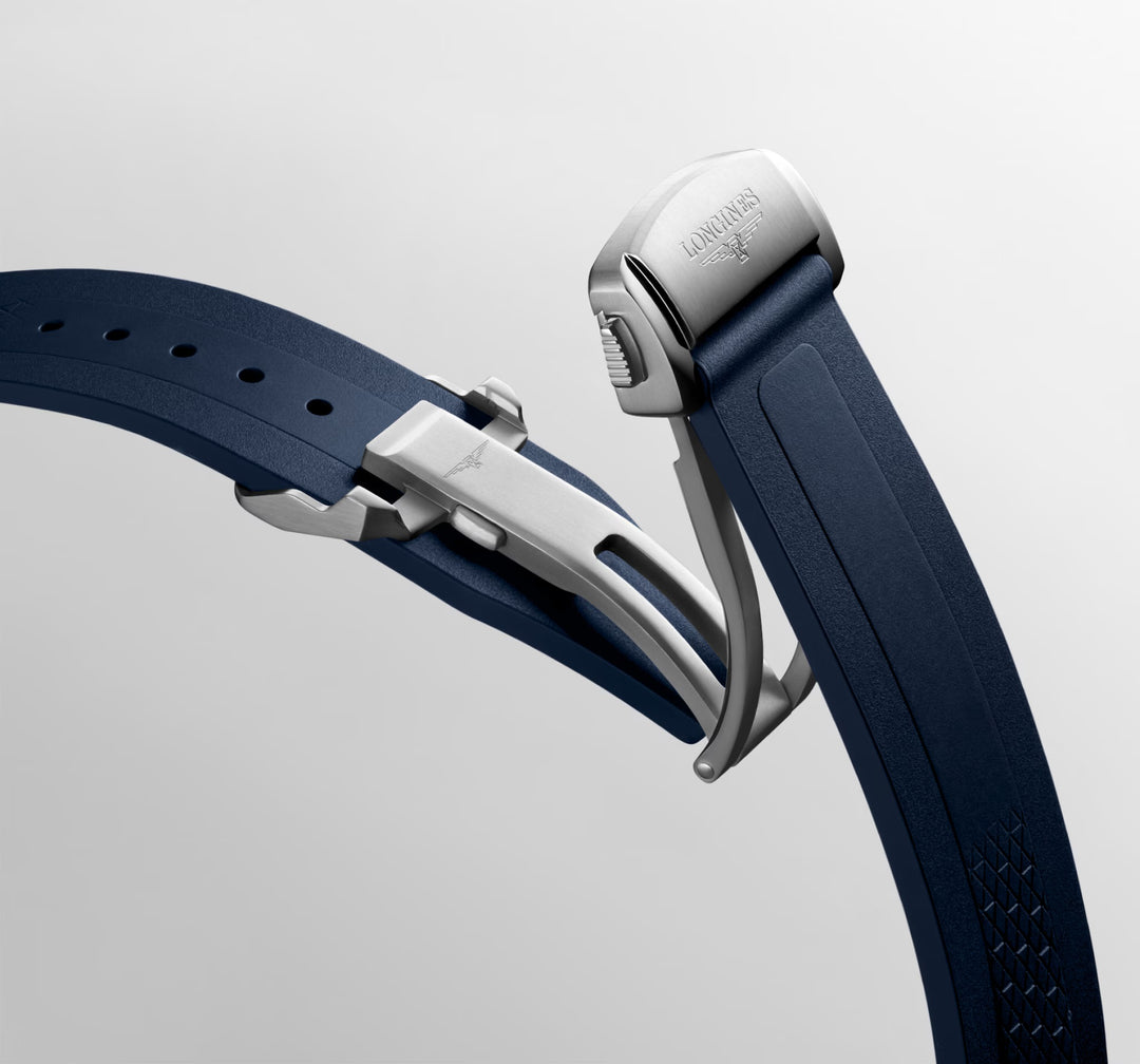 Longines Conquest 41 mm blaue Automatikuhr aus Stahl L3.830.4.92.9
