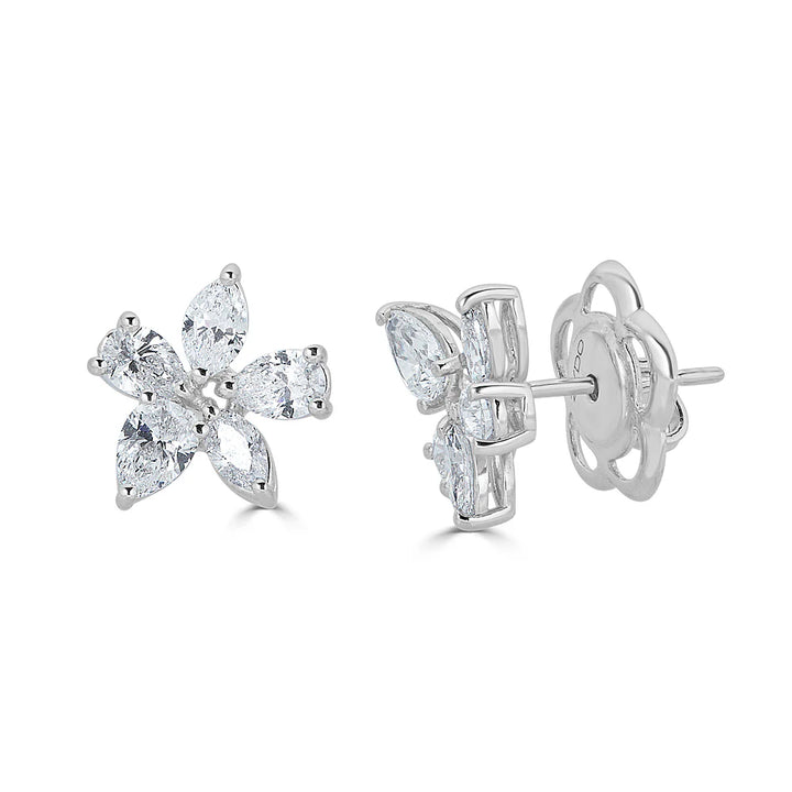 Pendientes de oro blanco de 18kt con diamantes ZY76808