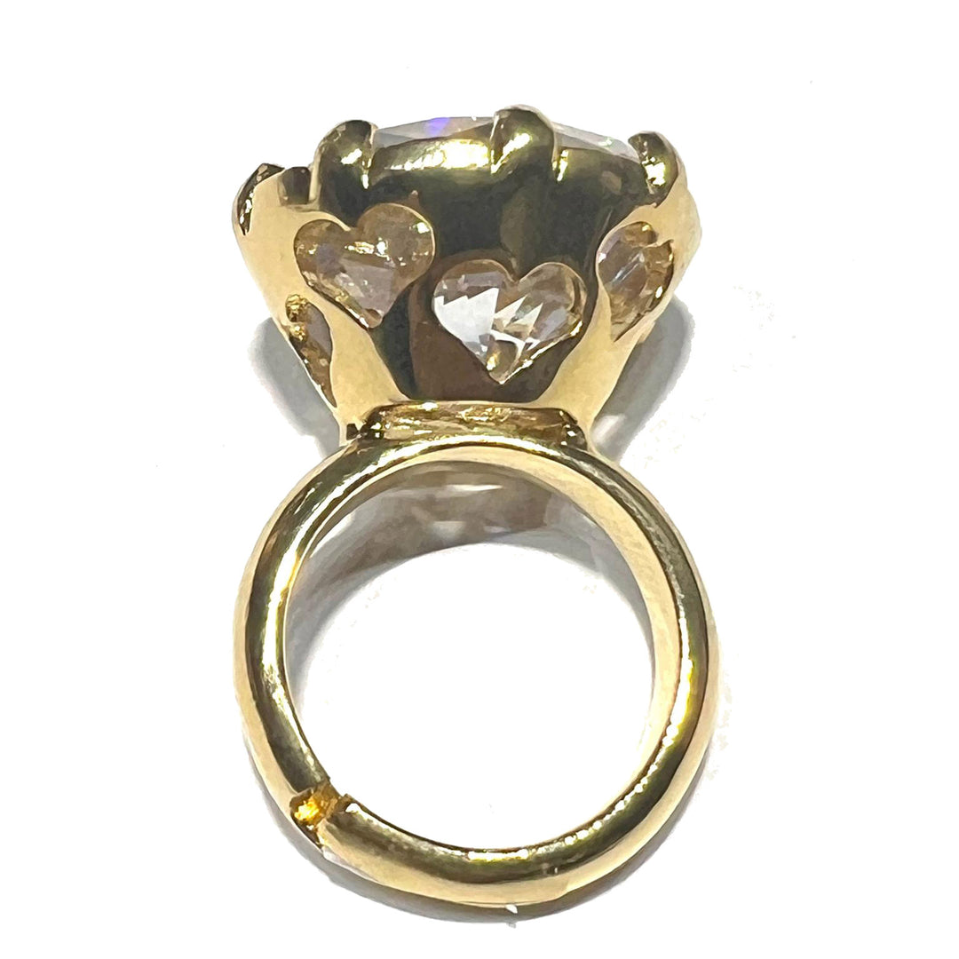 Federica Rossi Cocktailring Bronze PVD-Finish 18kt Goldkristall FR.AN.02