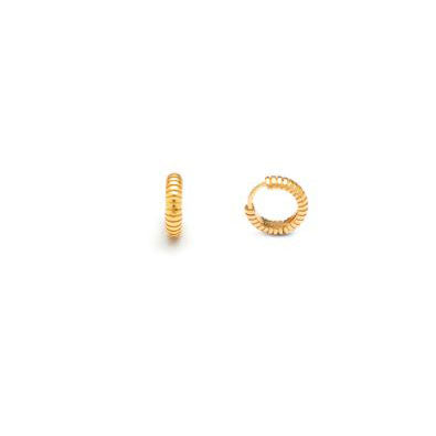 Giovanni Raspini striped huggie earrings 925 silver PVD finish 18kt yellow gold 11964