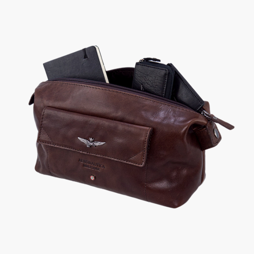 Aeronautica Military Necessário Bolsa Vintage de couro masculino AM300-MO