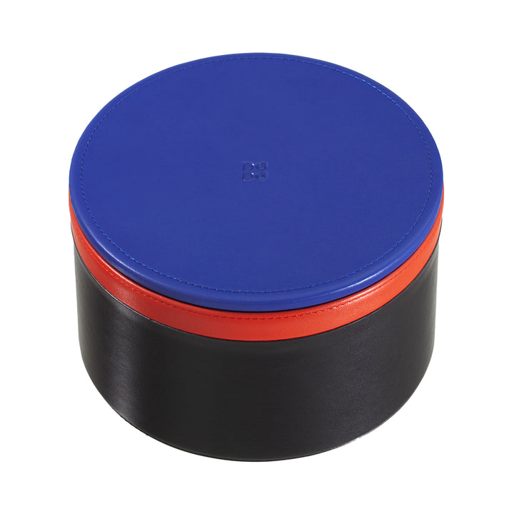 DUDU Pot en cuir design pour ameublement, rangement avec couvercle 10x10cm, porte-gaufres, pièces de monnaie, clés, bonbons, bijoux