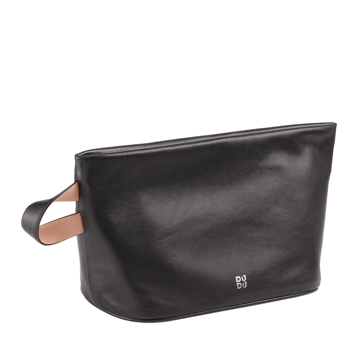 DUDU Beauty Case für Damen und Herren aus Leder mit Reißverschluss, große Kulturtasche in leuchtenden Farben, ideal für Reisen, Fitnessstudio, Spa, wasserabweisende Innenausstattung