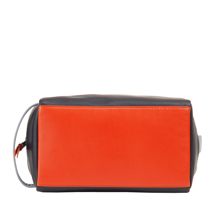 DUDU Leder-Beauty-Case für Damen und Herren – elegante Reise-Kosmetiktasche, minimalistisches Design, echtes Leder, kompakte Kulturtasche für Accessoires und Kosmetik