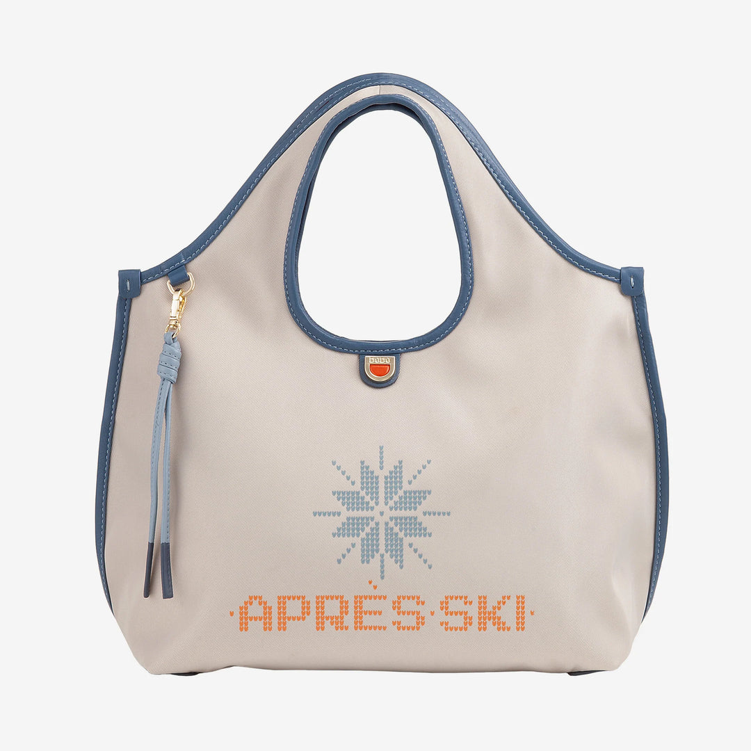 DUDU Sac Bandoulière Femme en Nylon et Cuir Après Ski - Cabas Léger Taille Moyenne avec Bandoulière Ajustable et Fermeture Magnétique, Design Sporty Chic