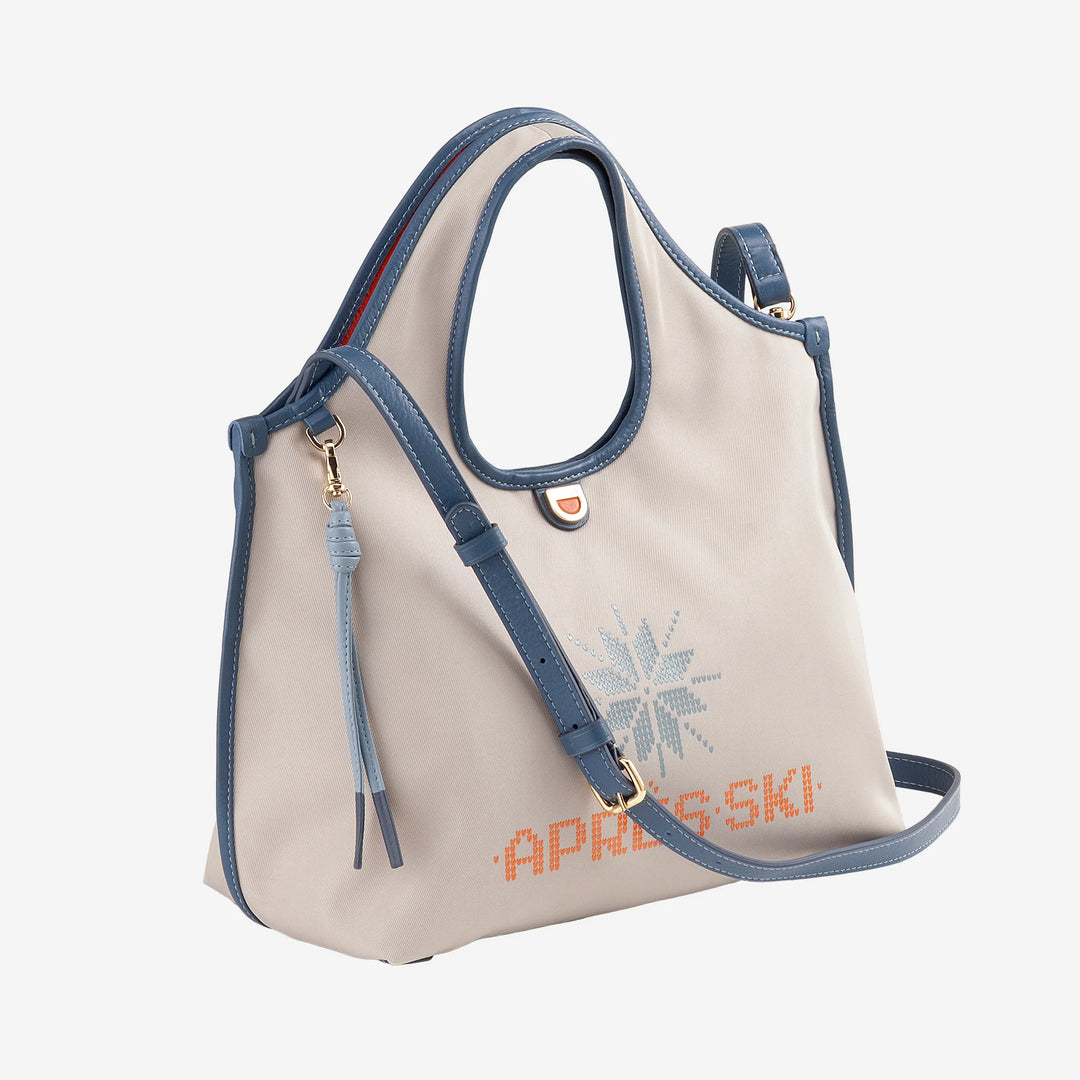 DUDU Sac Bandoulière Femme en Nylon et Cuir Après Ski - Cabas Léger Taille Moyenne avec Bandoulière Ajustable et Fermeture Magnétique, Design Sporty Chic