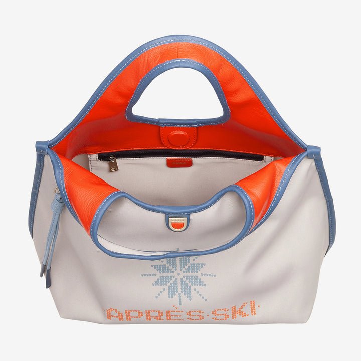 DUDU Sac Bandoulière Femme en Nylon et Cuir Après Ski - Cabas Léger Taille Moyenne avec Bandoulière Ajustable et Fermeture Magnétique, Design Sporty Chic