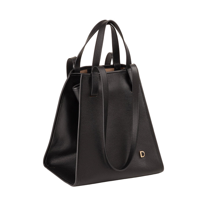 DUDU Sac à Bandoulière pour Femme en Cuir Véritable Fabriqué en Italie, Sac Cabas élégant, Double Poignée, Cuir Pleine Fleur ou Daim - Grand Sac à Main pour le Travail et les Loisirs