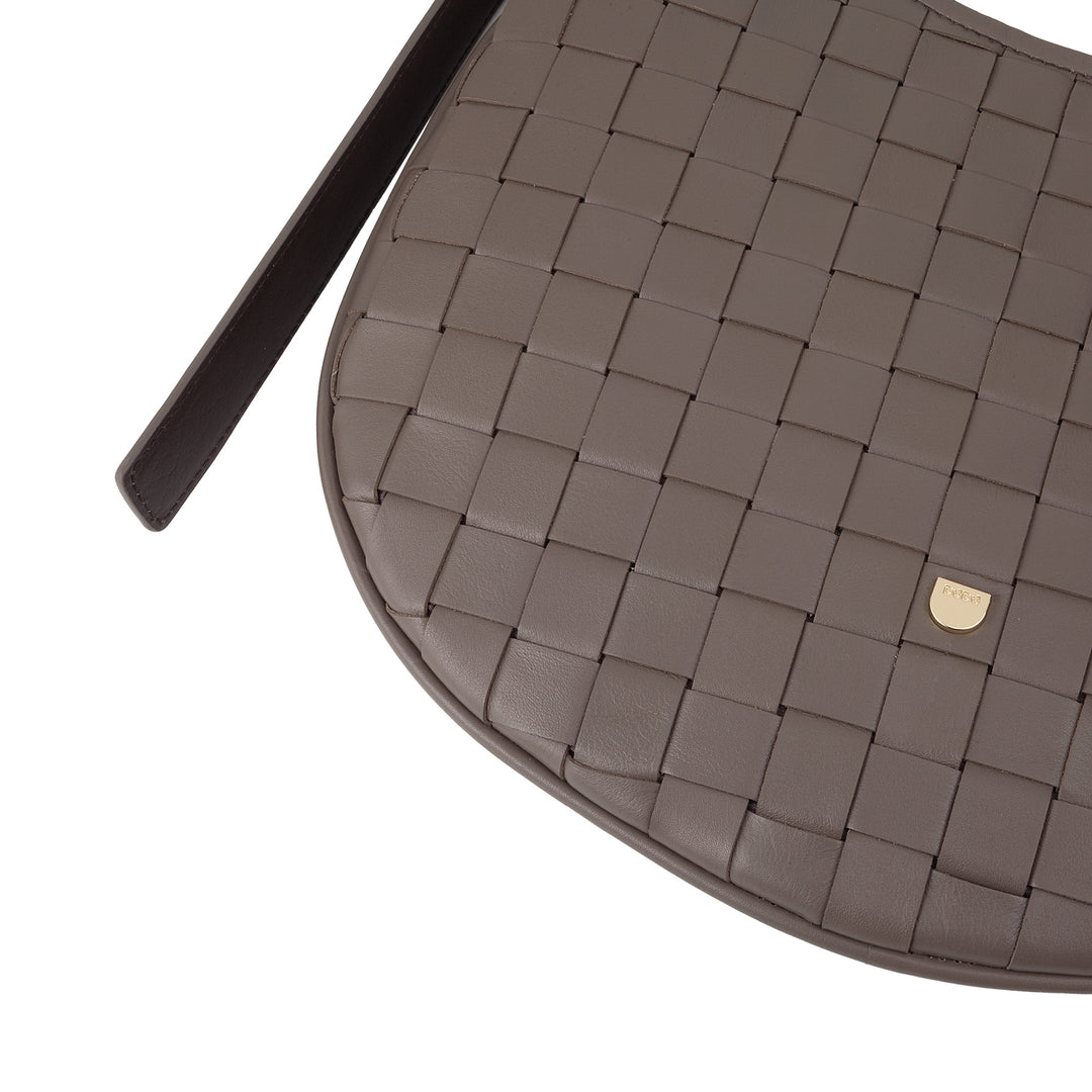 DUDU Damen-Umhängetasche aus echtem gewebtem Leder – elegante Hobo-Tasche mit verstellbarem Schultergurt und Reißverschluss, handwerkliches Design, geräumig und vielseitig