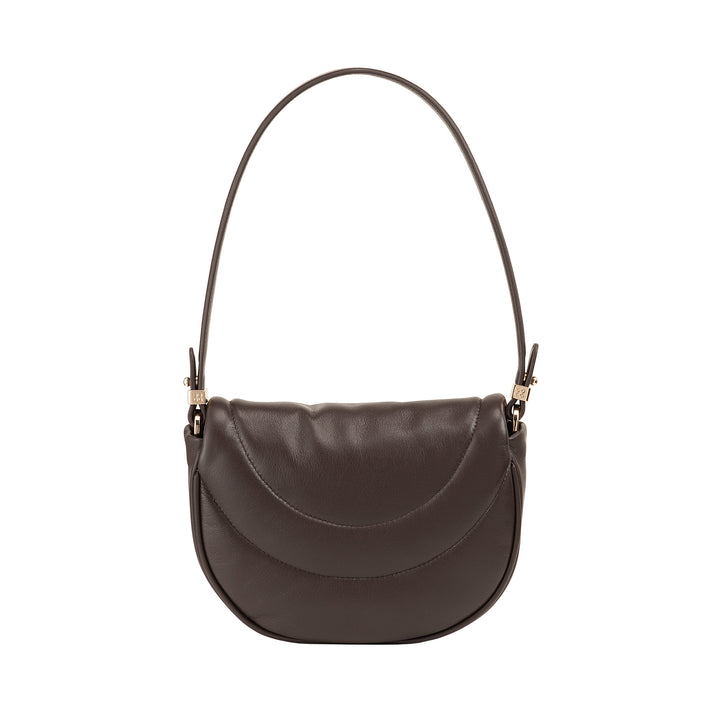 DUDU Sac Bandoulière Femme en Cuir Matelassé, Petit Sac à Main Rembourré Elégant avec Rabat, Bandoulière Amovible et Bandoulière