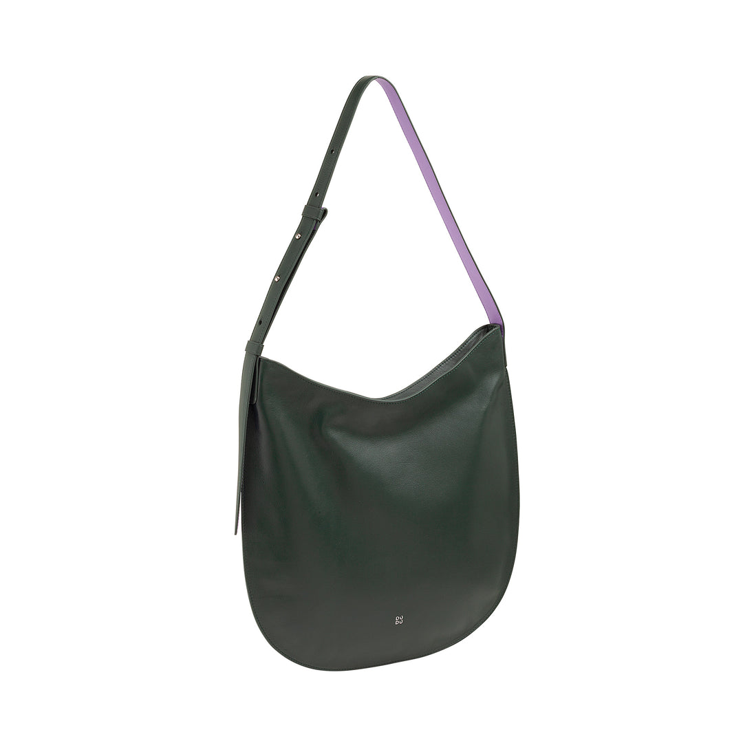 DUDU Damen-Umhängetasche aus weichem Leder, Hobo-Tasche mit Reißverschluss, große, geräumige, farbenfrohe, verstellbare Umhängetasche