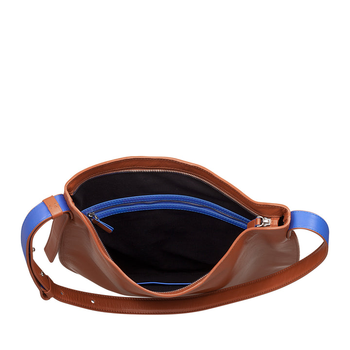 DUDU Sac à bandoulière pour Femme en Cuir Souple, Sac Hobo avec Fermeture éclair, Grand Sac à bandoulière réglable coloré et spacieux