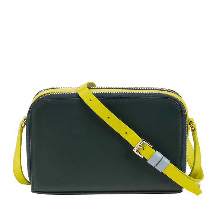 DUDU Borsa a Tracolla Donna Piccola in Pelle Doppia Cerniera Portafoglio Borsa a Mano Multitasche