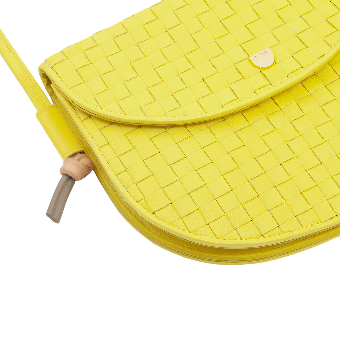 DUDU Petit sac à bandoulière tissé en cuir véritable avec rabat – Sac à bandoulière élégant fabriqué à la main pour femme, sac à main polyvalent pour un usage quotidien et des événements