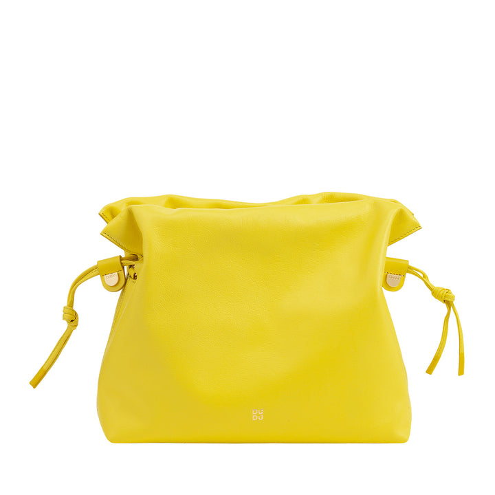 DUDU Sac en Cuir pour Femme avec Fermeture à Cordon - Sac à Bandoulière Élégant, Compact et Pratique pour Chaque Occasion avec Bandoulière Réglable