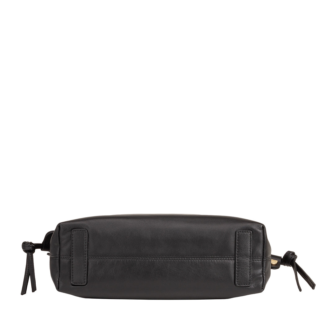 DUDU Damen-Ledertasche mit Kordelzugverschluss – Elegante, kompakte und praktische Umhängetasche für jeden Anlass mit verstellbarem Riemen