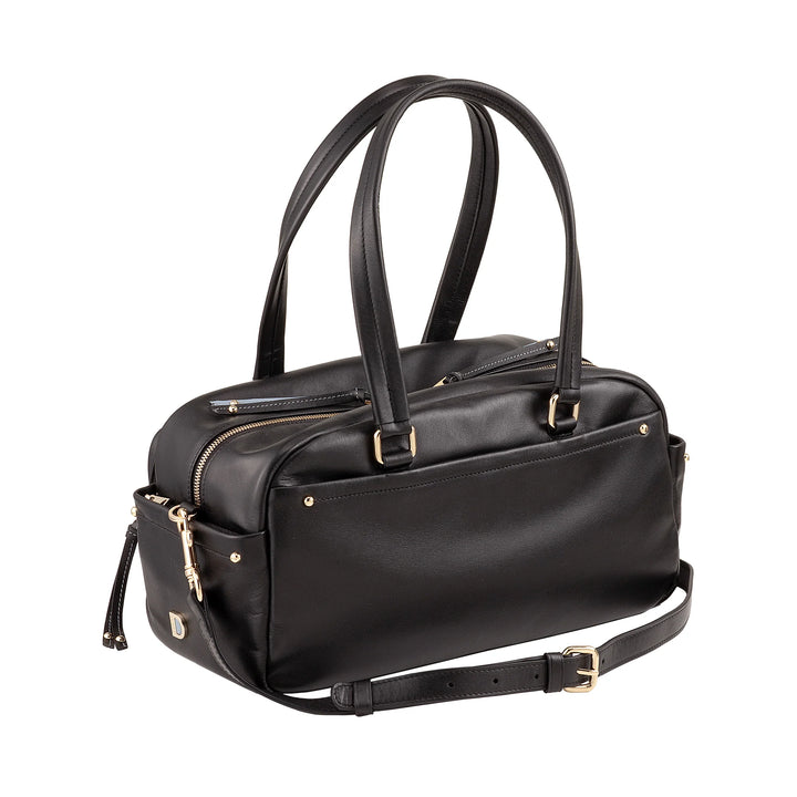 DUDU Grand Sac Cartable en Cuir pour Femme avec Poches Externes et Bandoulière Amovible, Spacieux et Élégant - Sac Main et Bandoulière avec Fermeture Éclair, Style Moderne