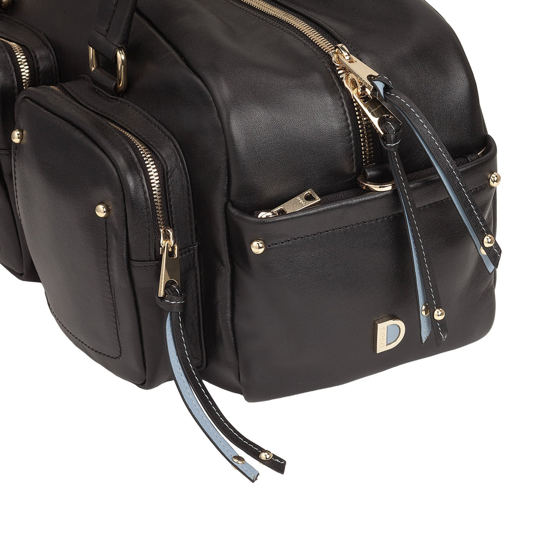 DUDU Grand Sac Cartable en Cuir pour Femme avec Poches Externes et Bandoulière Amovible, Spacieux et Élégant - Sac Main et Bandoulière avec Fermeture Éclair, Style Moderne