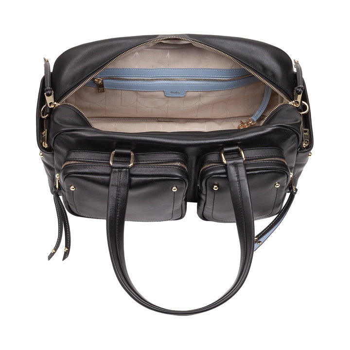 DUDU Grand Sac Cartable en Cuir pour Femme avec Poches Externes et Bandoulière Amovible, Spacieux et Élégant - Sac Main et Bandoulière avec Fermeture Éclair, Style Moderne