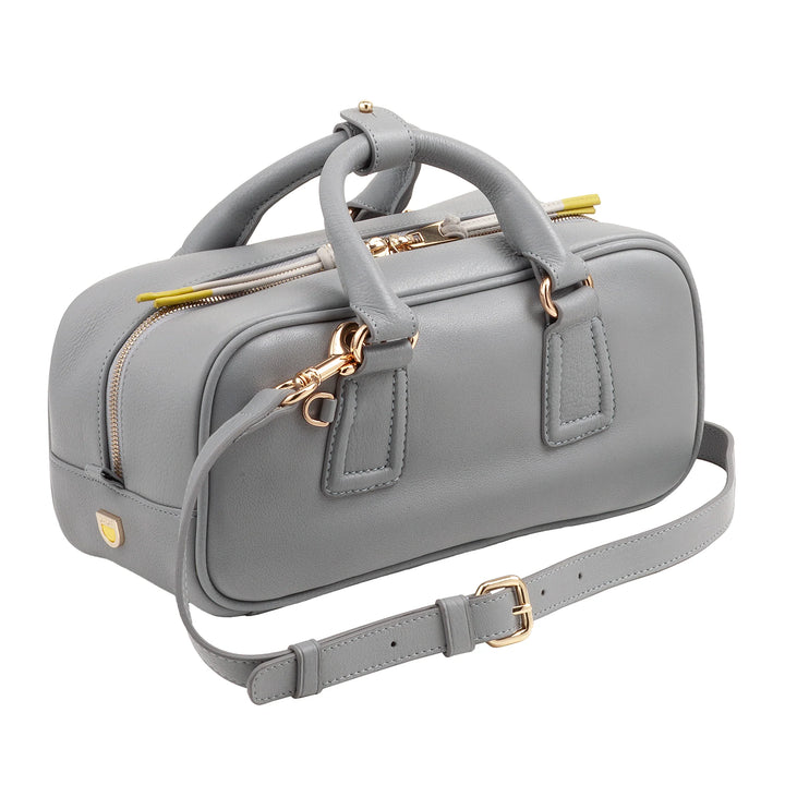 DUDU Grand Sac Cartable en Cuir pour Femme avec Bandoulière Amovible, Spacieux et Élégant - Sac Main et Bandoulière avec Fermeture Éclair, Double Poignées