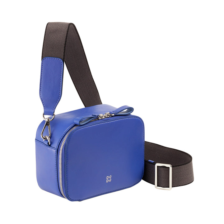 DUDU Petit sac à bandoulière en cuir pour femme, sac pour appareil photo avec double bandoulière, fermeture éclair, sac au design compact et élégant