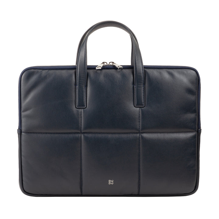 DUDU Sac pour ordinateur portable 14 pouces pour femme avec bandoulière rembourrée en cuir matelassé, support pour ordinateur portable MacBook Notebook jusqu&