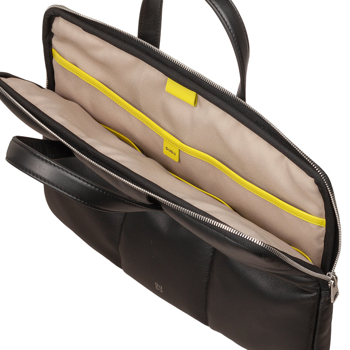 DUDU Borsa Porta PC Donna 14 Pollici con Tracolla in Pelle Trapuntata Imbottita, Porta Laptop Notebook MacBook fino a 14”, Cartella Borsa Sleeve Elegante