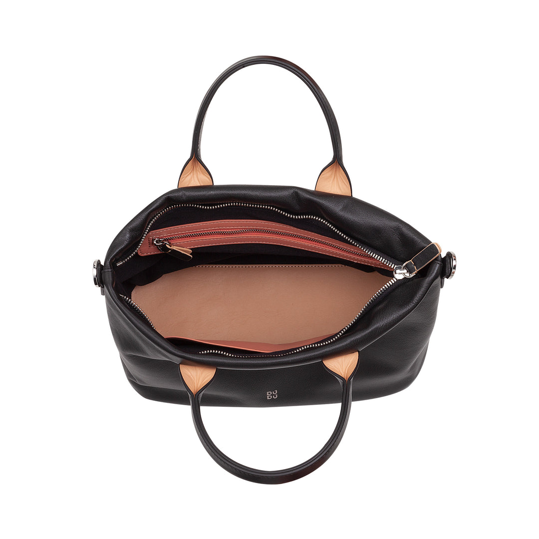 DUDU Damen-Lederhandtasche mit Schultergurt, kleine mittelgroße Umhängetasche mit Reißverschluss und abnehmbarem Schultergurt, elegante bunte Handtasche