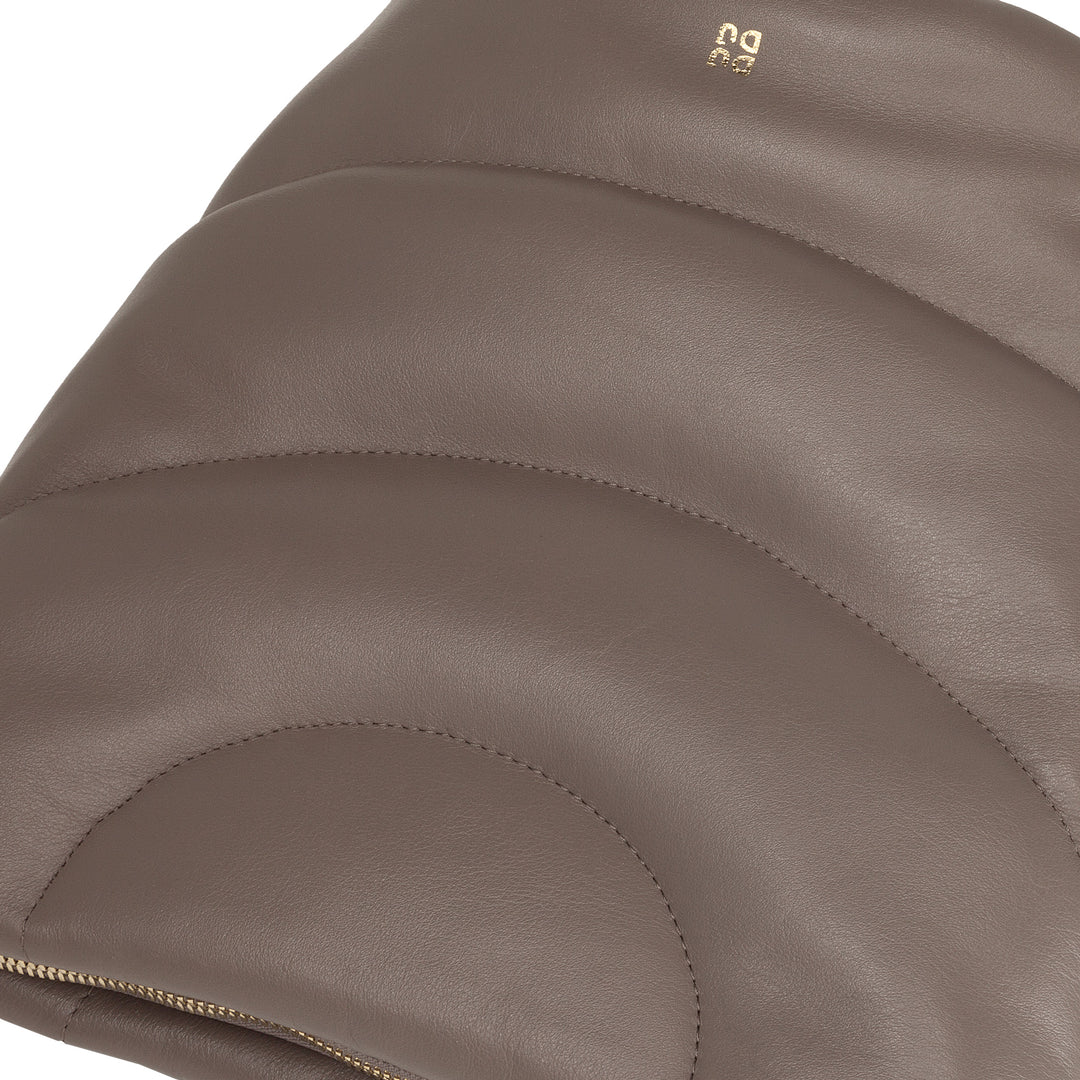 DUDU Damen-Umhängetasche und gepolsterter, gesteppter Schultergurt aus Nappaleder, große Tasche mit Reißverschluss und doppeltem Schultergurt, elegantes Design
