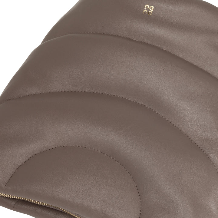 DUDU Damen-Umhängetasche und gepolsterter, gesteppter Schultergurt aus Nappaleder, große Tasche mit Reißverschluss und doppeltem Schultergurt, elegantes Design