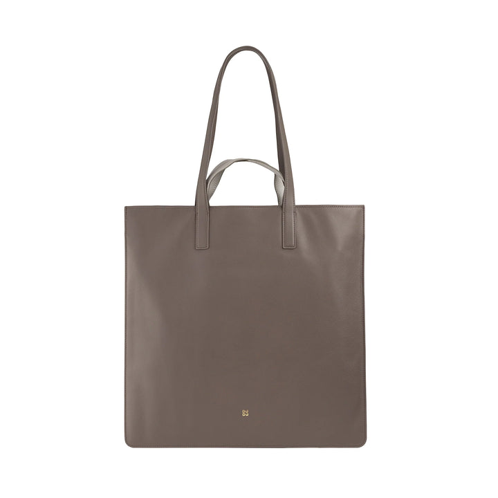 DUDU Große weiche Damentasche, Einkaufstasche aus farbigem Leder, Doppelgriffe, elegante Umhängetasche, große Handtasche