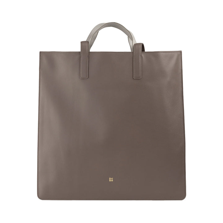 DUDU Große weiche Damentasche, Einkaufstasche aus farbigem Leder, Doppelgriffe, elegante Umhängetasche, große Handtasche