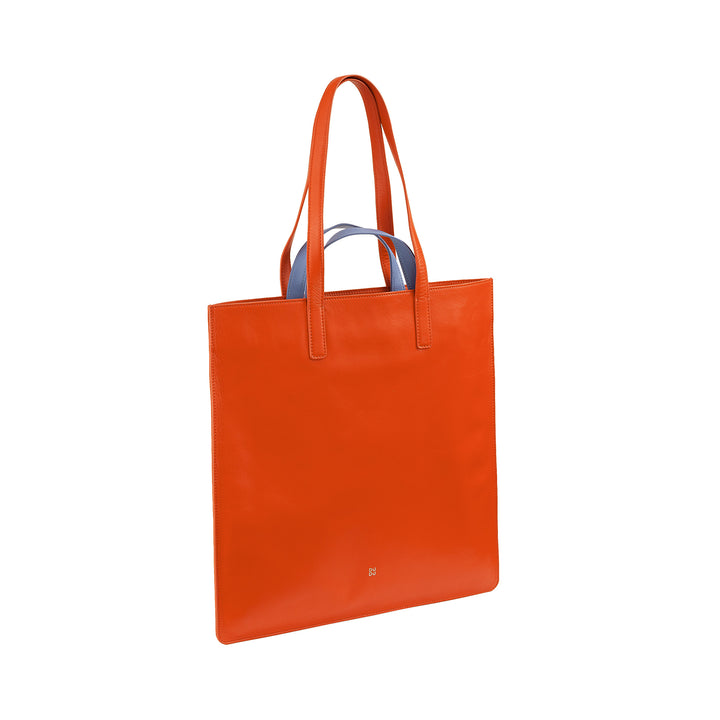 DUDU Große weiche Damentasche, Einkaufstasche aus farbigem Leder, Doppelgriffe, elegante Umhängetasche, große Handtasche