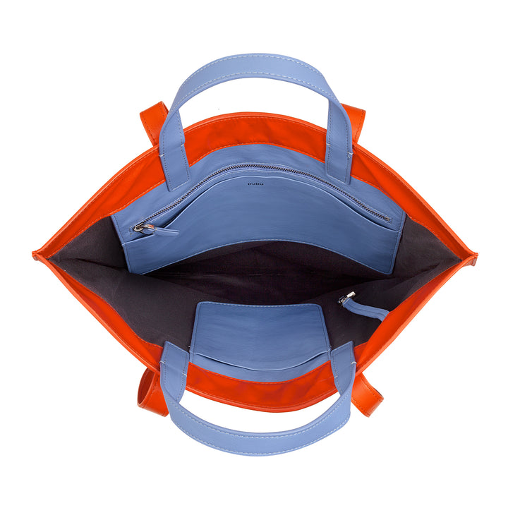 DUDU Große weiche Damentasche, Einkaufstasche aus farbigem Leder, Doppelgriffe, elegante Umhängetasche, große Handtasche
