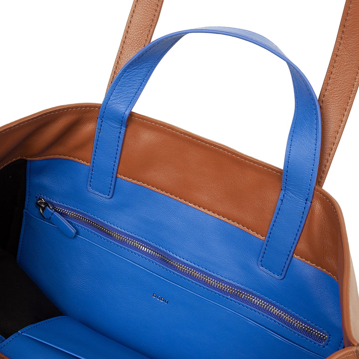 DUDU Große weiche Damentasche, Einkaufstasche aus farbigem Leder, Doppelgriffe, elegante Umhängetasche, große Handtasche