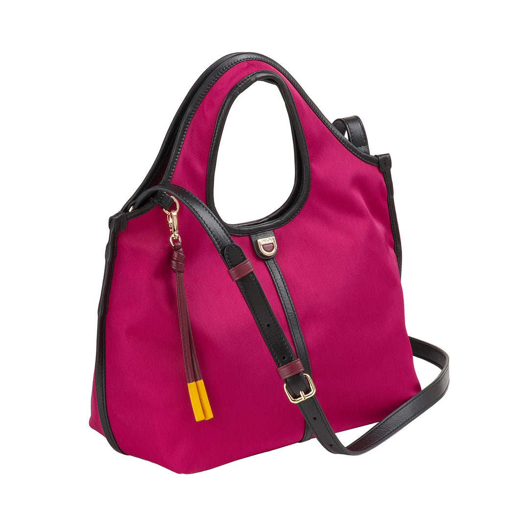 DUDU Petit Sac à Main Bandoulière pour Femme en Nylon et Cuir - Cabas Léger avec Bandoulière Ajustable et Fermeture Magnétique