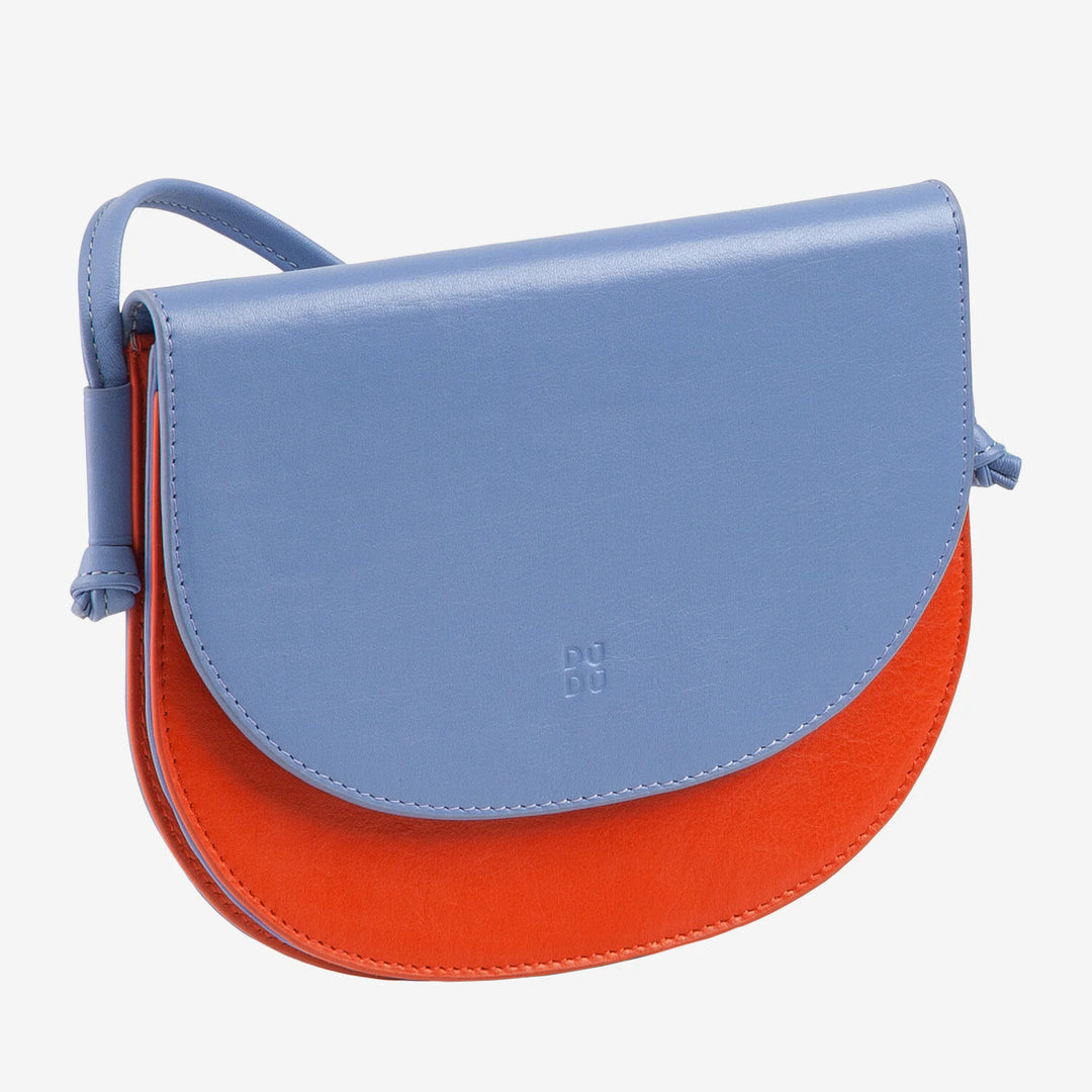 DUDU Borsa a Tracolla Donna Piccola in Pelle, Borsetta Design Sottile Compatta con Chiusura a Bottone, Tracolla Regolabile