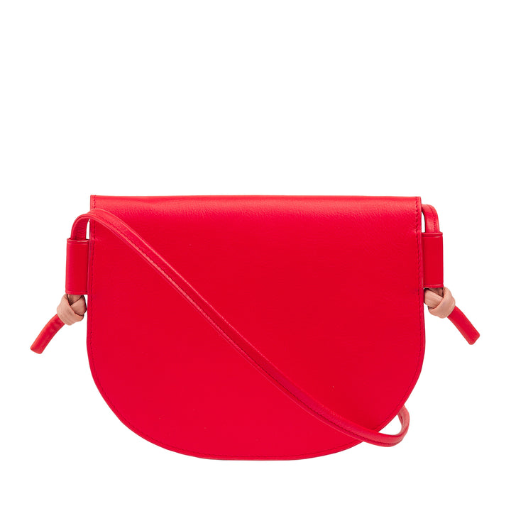 DUDU Kleine Damen-Umhängetasche aus Leder, schlanke Handtasche im kompakten Design mit Knopfverschluss, verstellbarer Schultergurt