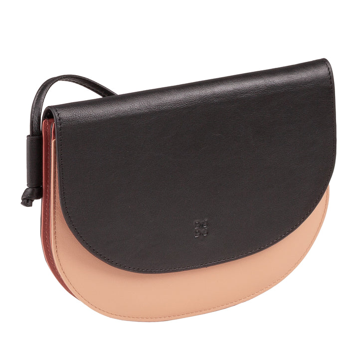DUDU Petit sac à bandoulière en cuir pour femme, sac à main au design compact et fin avec fermeture à bouton, bandoulière réglable