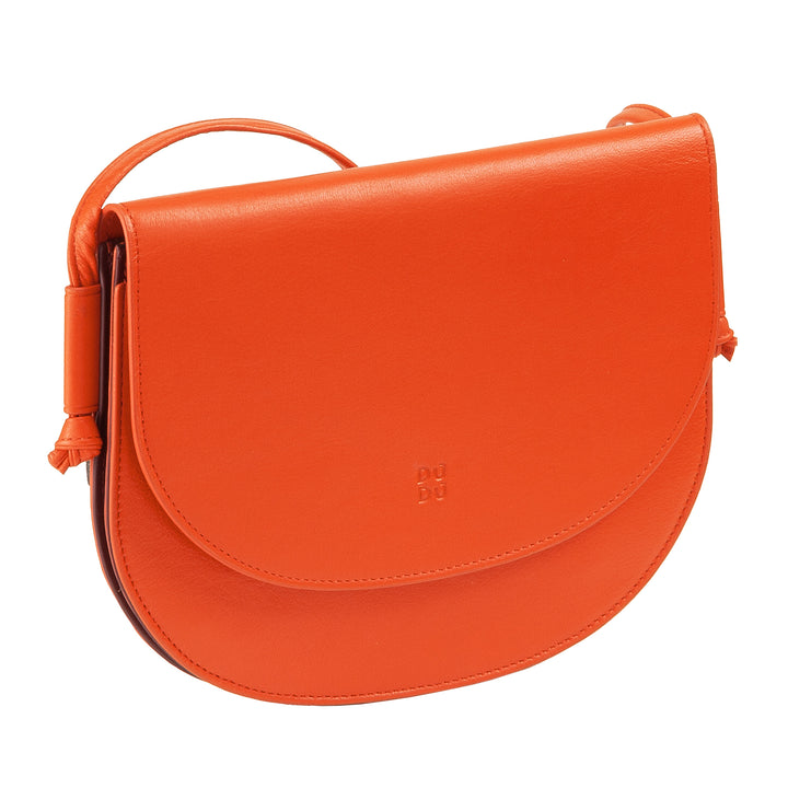 DUDU Petit sac à bandoulière en cuir pour femme, sac à main au design compact et fin avec fermeture à bouton, bandoulière réglable