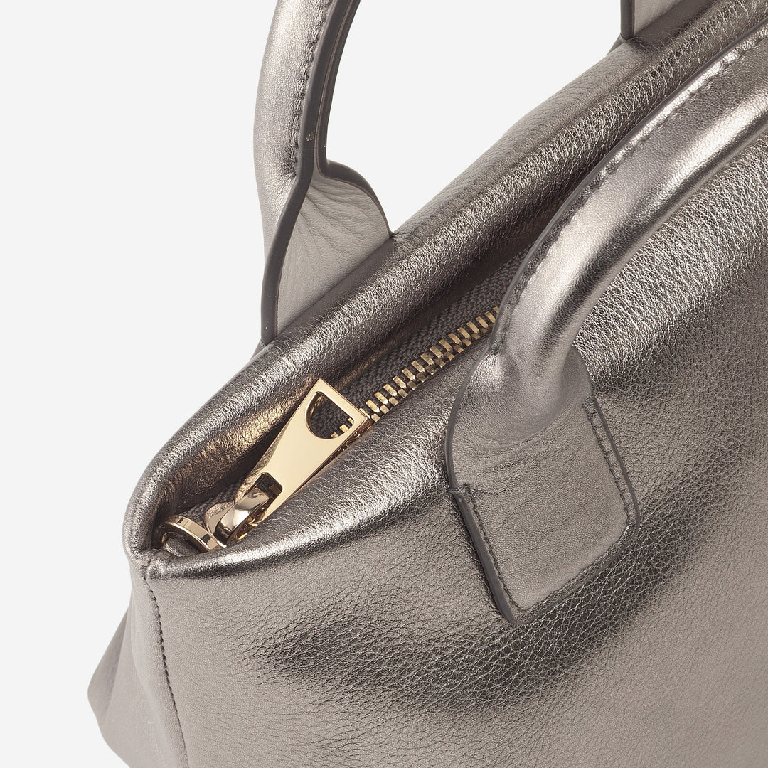 DUDU Petit Sac à Bandoulière pour Femme en Cuir Véritable, Mini Sac de Soirée Élégant, 22 x 13 cm, Double Poignées, Bandoulière en Chaîne, Fermeture Éclair