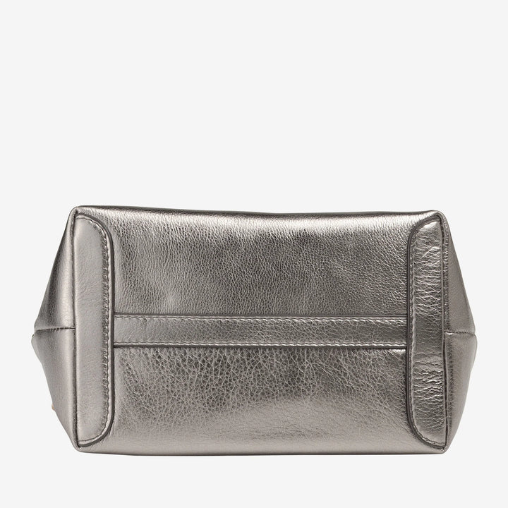 DUDU Petit Sac à Bandoulière pour Femme en Cuir Véritable, Mini Sac de Soirée Élégant, 22 x 13 cm, Double Poignées, Bandoulière en Chaîne, Fermeture Éclair