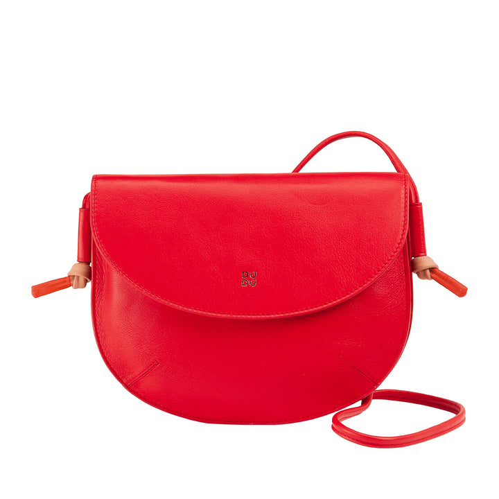 DUDU Sac à Bandoulière pour Femme avec Rabat en Cuir Véritable, Petit Sac à Bandoulière avec Rabat à Bouton Magnétique, Sac à Main