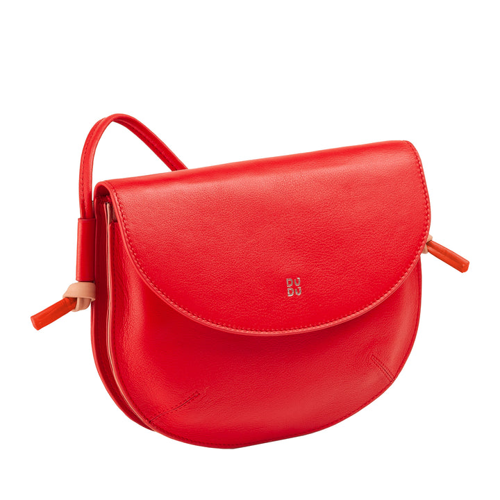 DUDU Sac à Bandoulière pour Femme avec Rabat en Cuir Véritable, Petit Sac à Bandoulière avec Rabat à Bouton Magnétique, Sac à Main